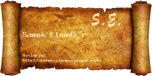 Samek Elemér névjegykártya