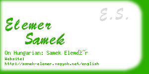 elemer samek business card